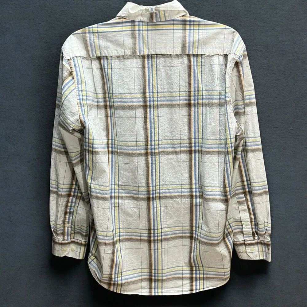 JOE JOSEPH ABBOUD Men's XL Plaid Button Up Shirt 100% Cotton‎ Long Sleeve EUC